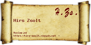 Hirs Zsolt névjegykártya